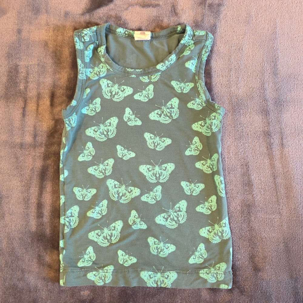 Kate Quinn Butterfly Print Sleeveless Tank Top Green 12-18 Months Snug Fit - Picture 1 of 3